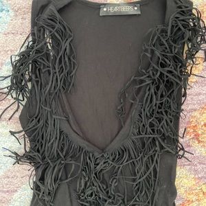 Ruffle black bodysuit